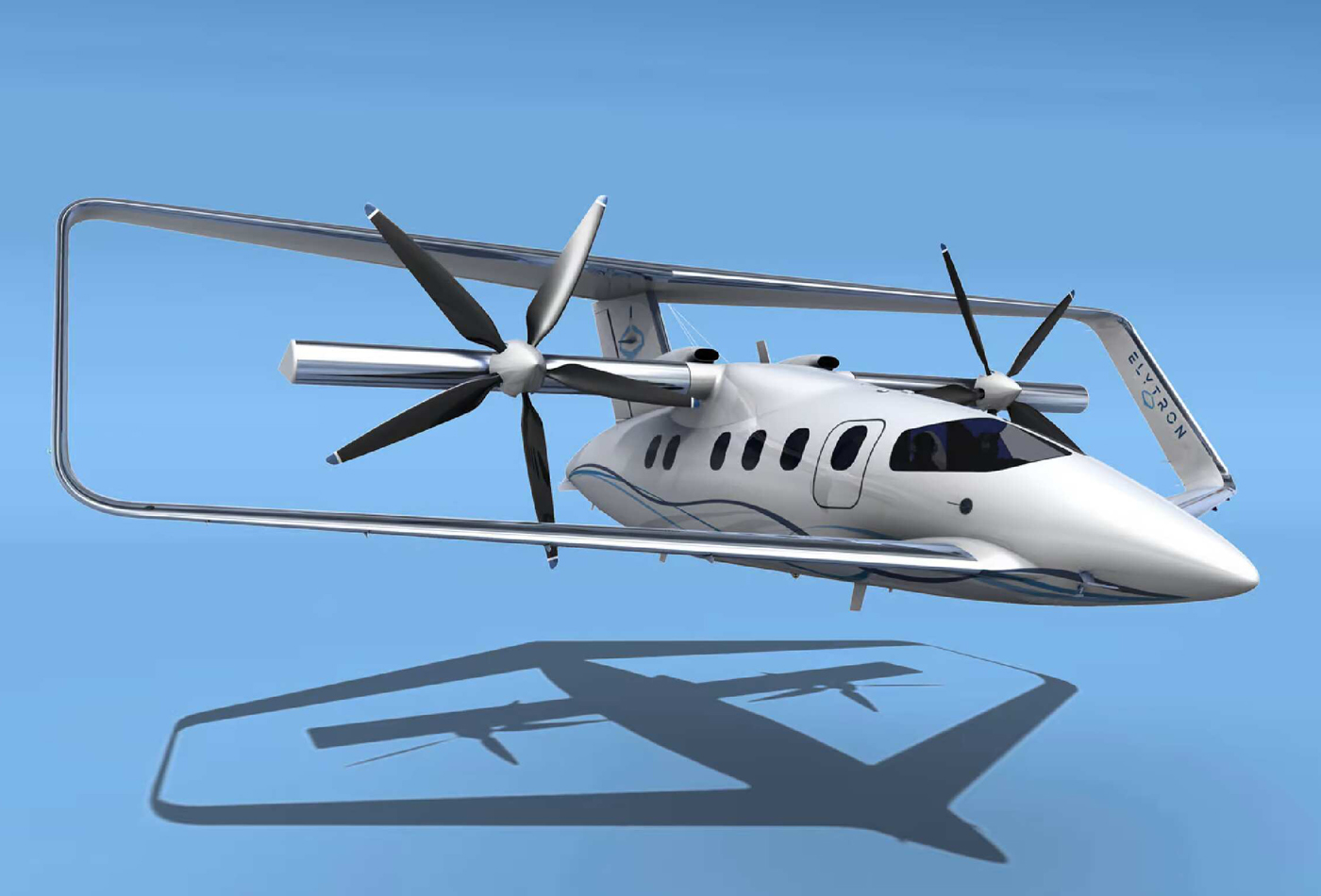 Elytron 10S conventional, hybrid-electric or all-electric VTOL passenger concept design aircraft Elytron 10S conventional, hybrid-electric or all-electric VTOL passenger concept design aircraft